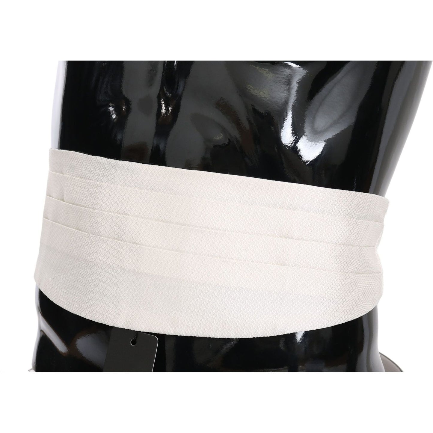 Dolce & Gabbana White Men Waist Belt 100% Silk Cummerbund