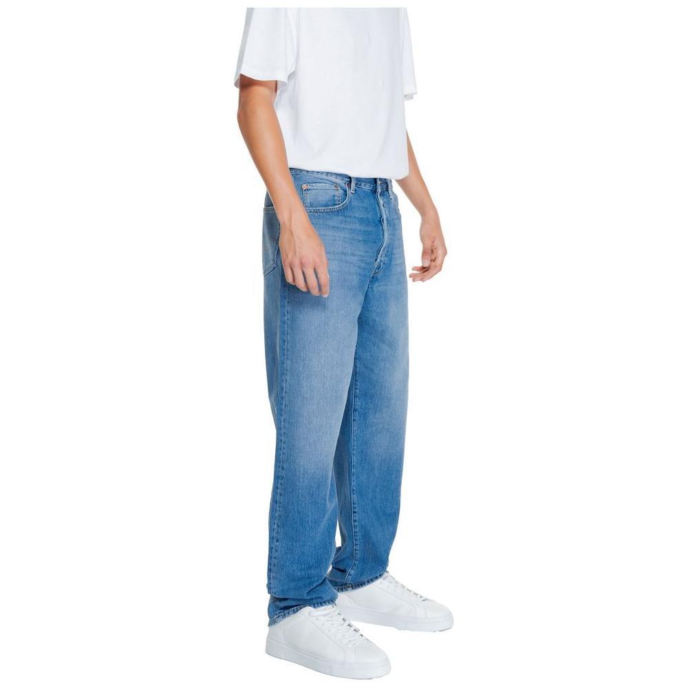 Replay Blue Cotton Relaxed Fit Jeans