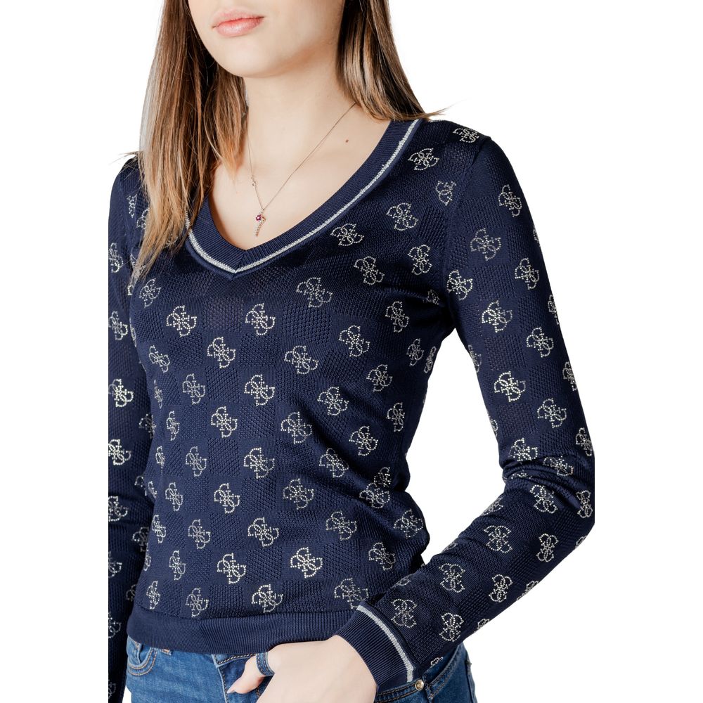 Guess Blue Viscose Sweatshirt Guess