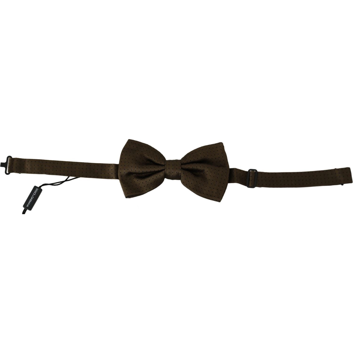 Dolce & Gabbana Brown Polka Dots Silk Adjustable Neck Papillon Men Bow Tie