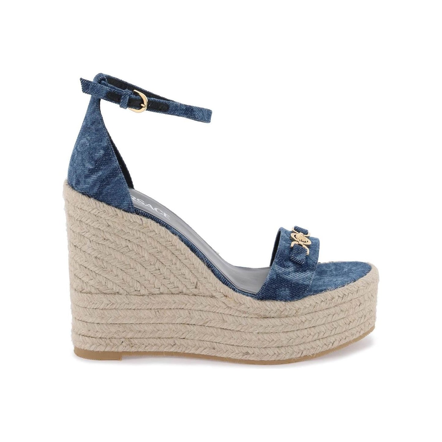 Versace denim barocco wedge sandals Sandals Versace