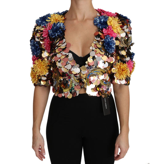 Dolce & Gabbana Crystal Sequined Floral Jacket Coat Dolce & Gabbana