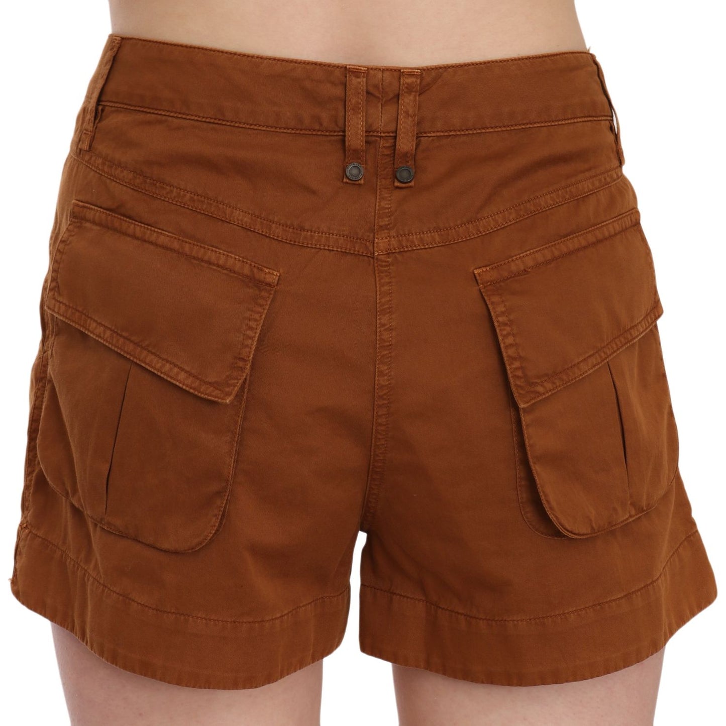 PLEIN SUD Chic Brown Mid Waist Mini Shorts PLEIN SUD