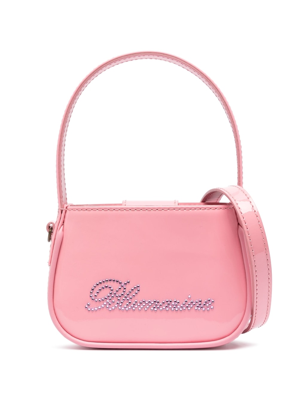 Blumarine crystal-embellished logo tote Bag Pink Handbag Blumarine