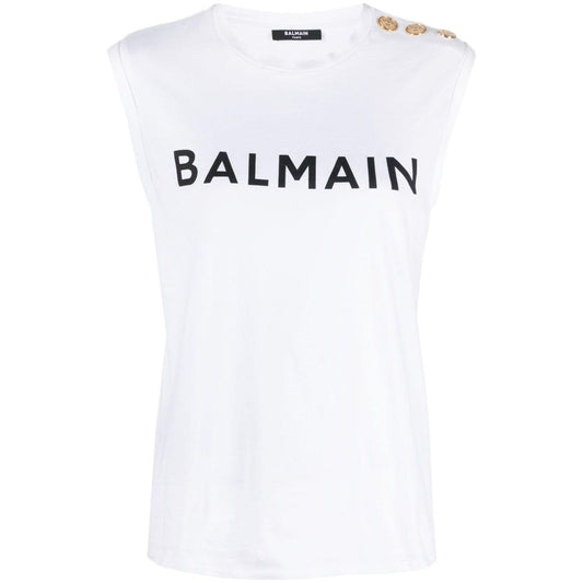 Balmain Top White Topwear Balmain