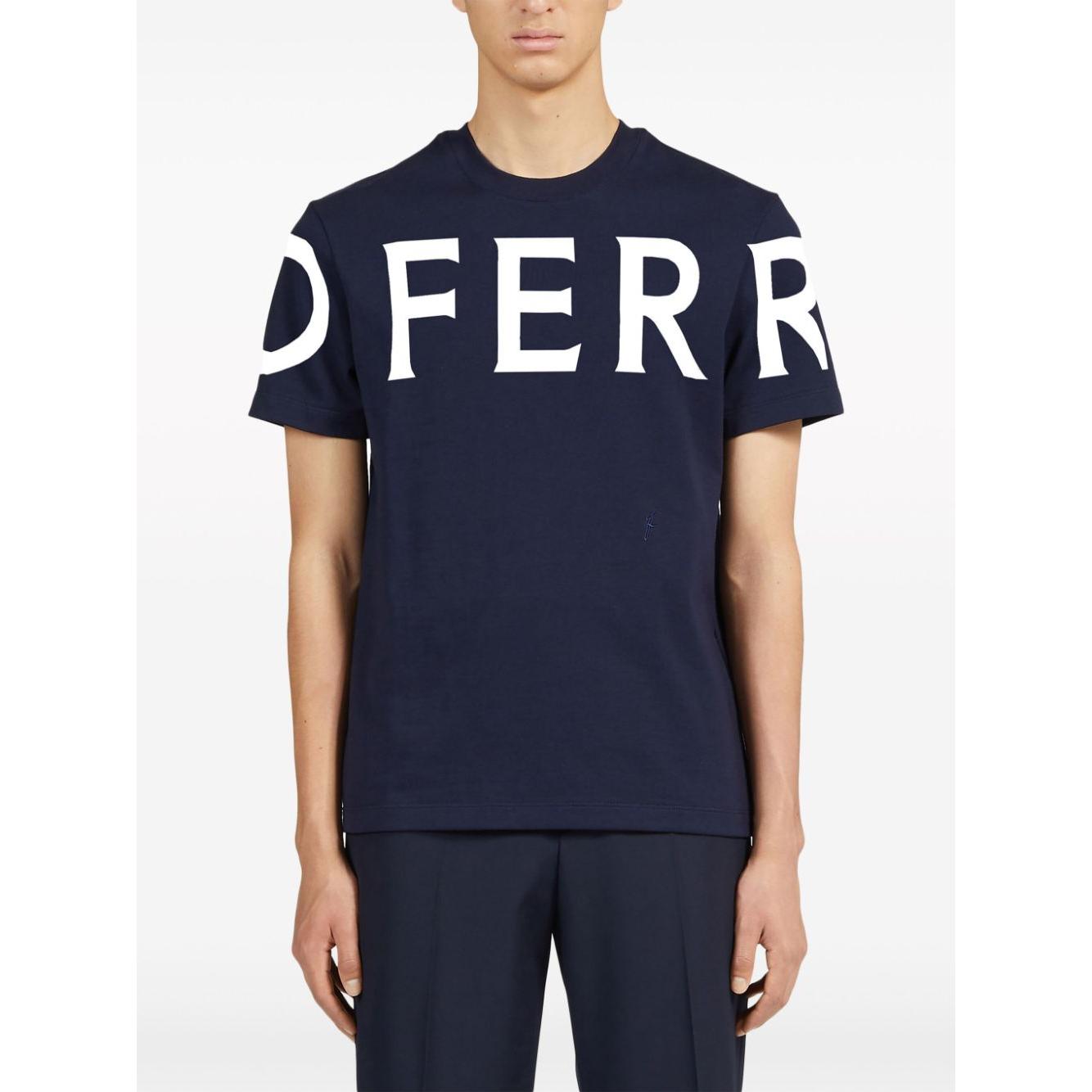 Ferragamo T-shirts and Polos Blue Topwear Ferragamo