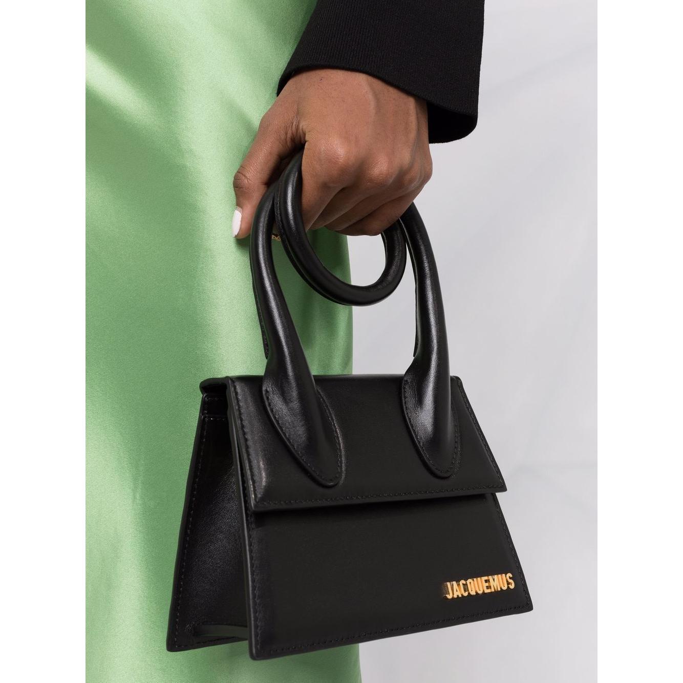 JACQUEMUS Black leather Le Chiquito Noeud mini bag Handbag JACQUEMUS