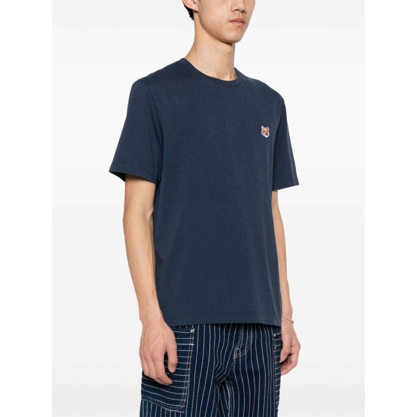 MAISON KITSUNE' T-shirts and Polos Blue Topwear Maison Kitsune'