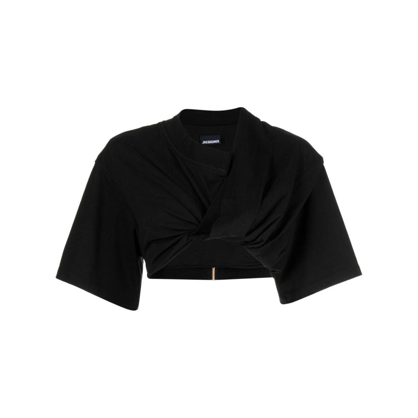 JACQUEMUS T-shirts and Polos Black Topwear JACQUEMUS