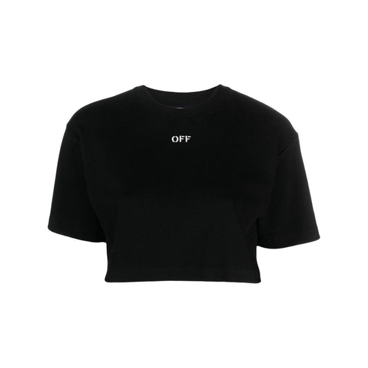 Off White T-shirts and Polos Black Topwear Off White