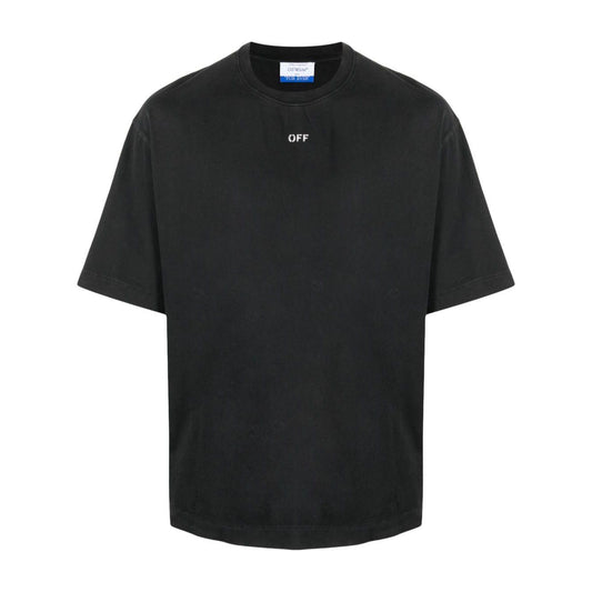 Off White T-shirts and Polos Black Topwear Off White