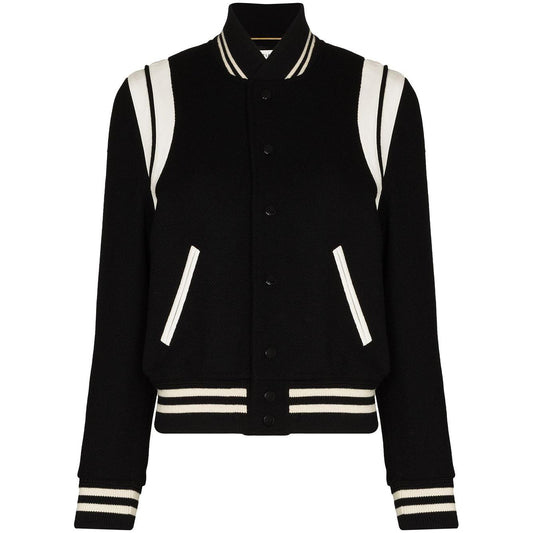 Saint Laurent wool blend two-tone varsity jacket Coats Jackets Saint Laurent