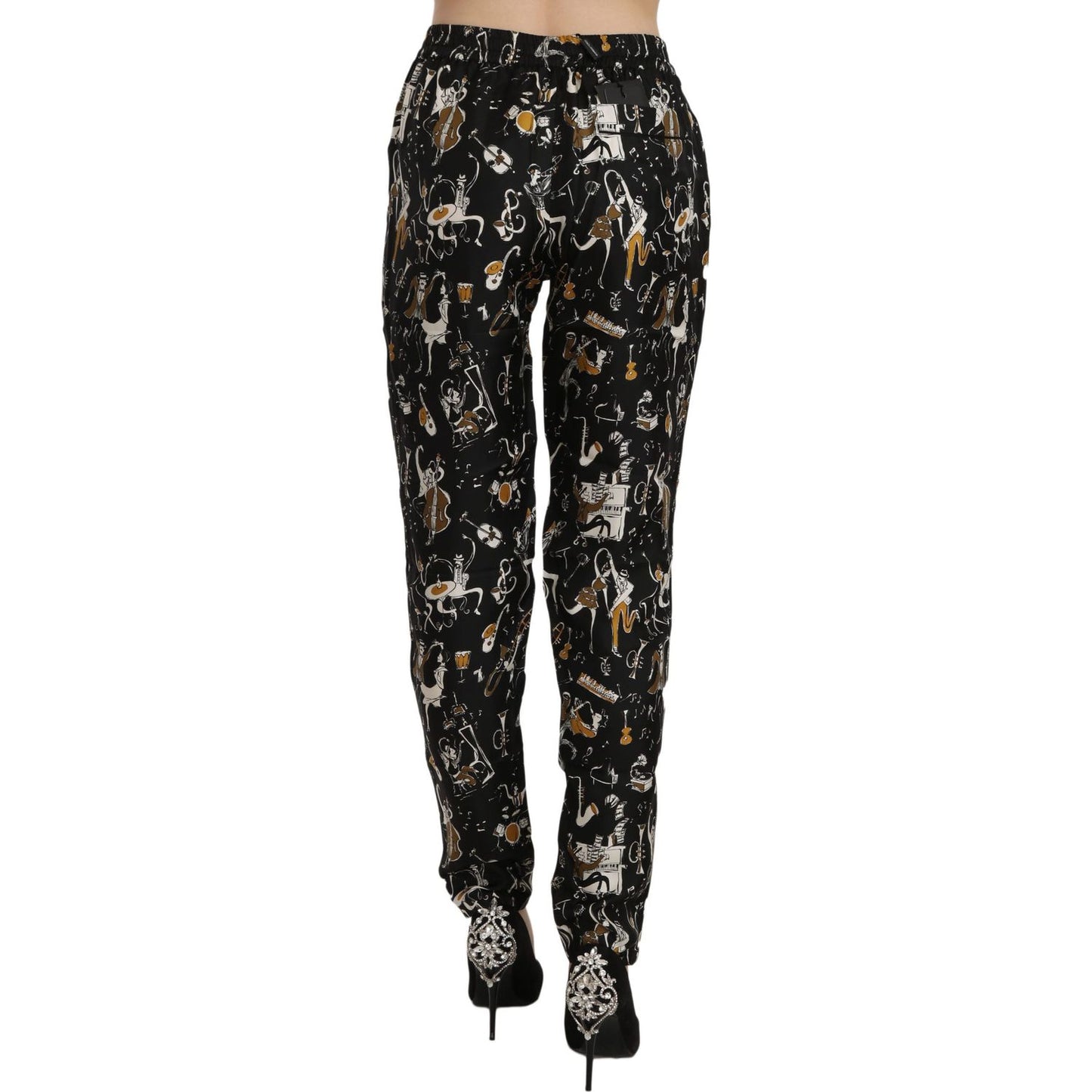 Dolce & Gabbana Elegant High Waist Tapered Silk Pants Jeans & Pants Dolce & Gabbana