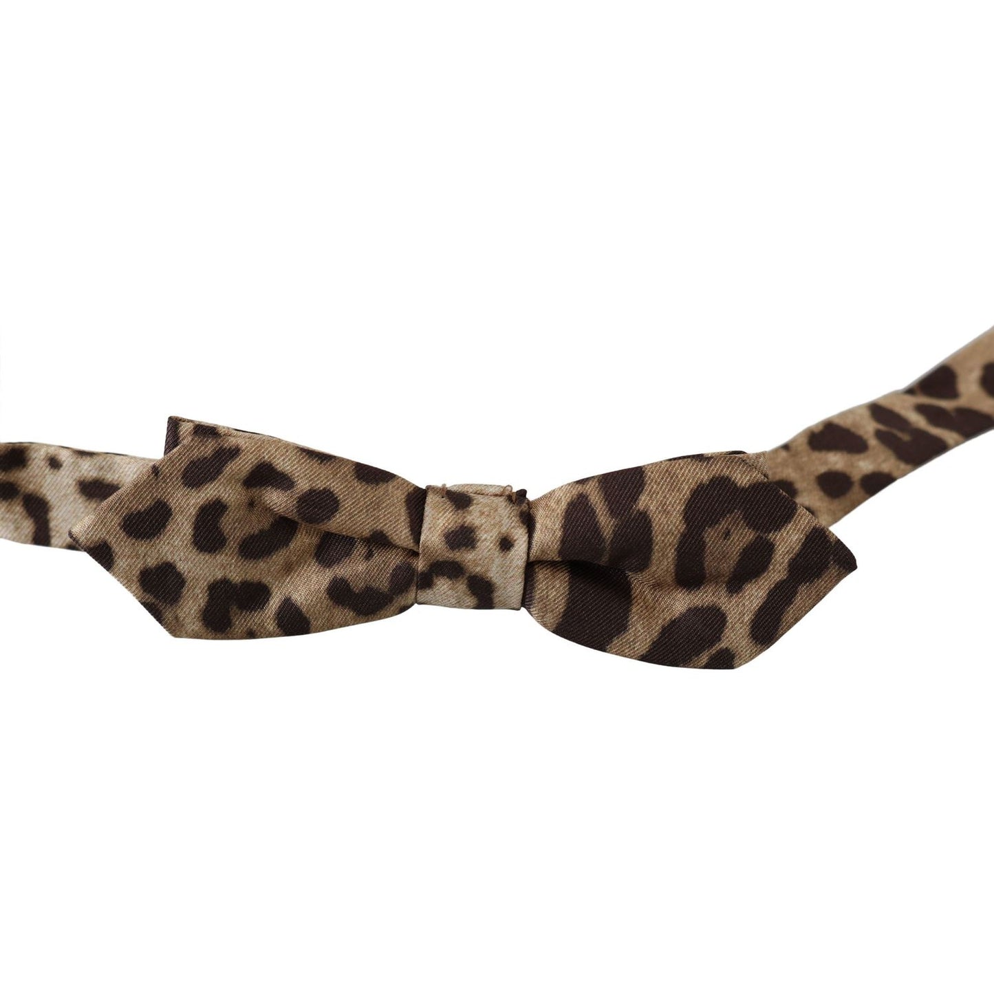 Dolce & Gabbana Brown Leopard Silk Adjustable Neck Papillon Men Bow Tie Dolce & Gabbana