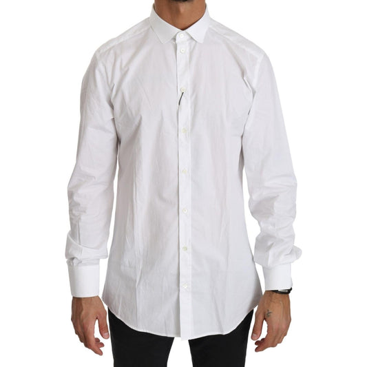Dolce & Gabbana White Cotton Long Sleeve Top Shirt Dolce & Gabbana