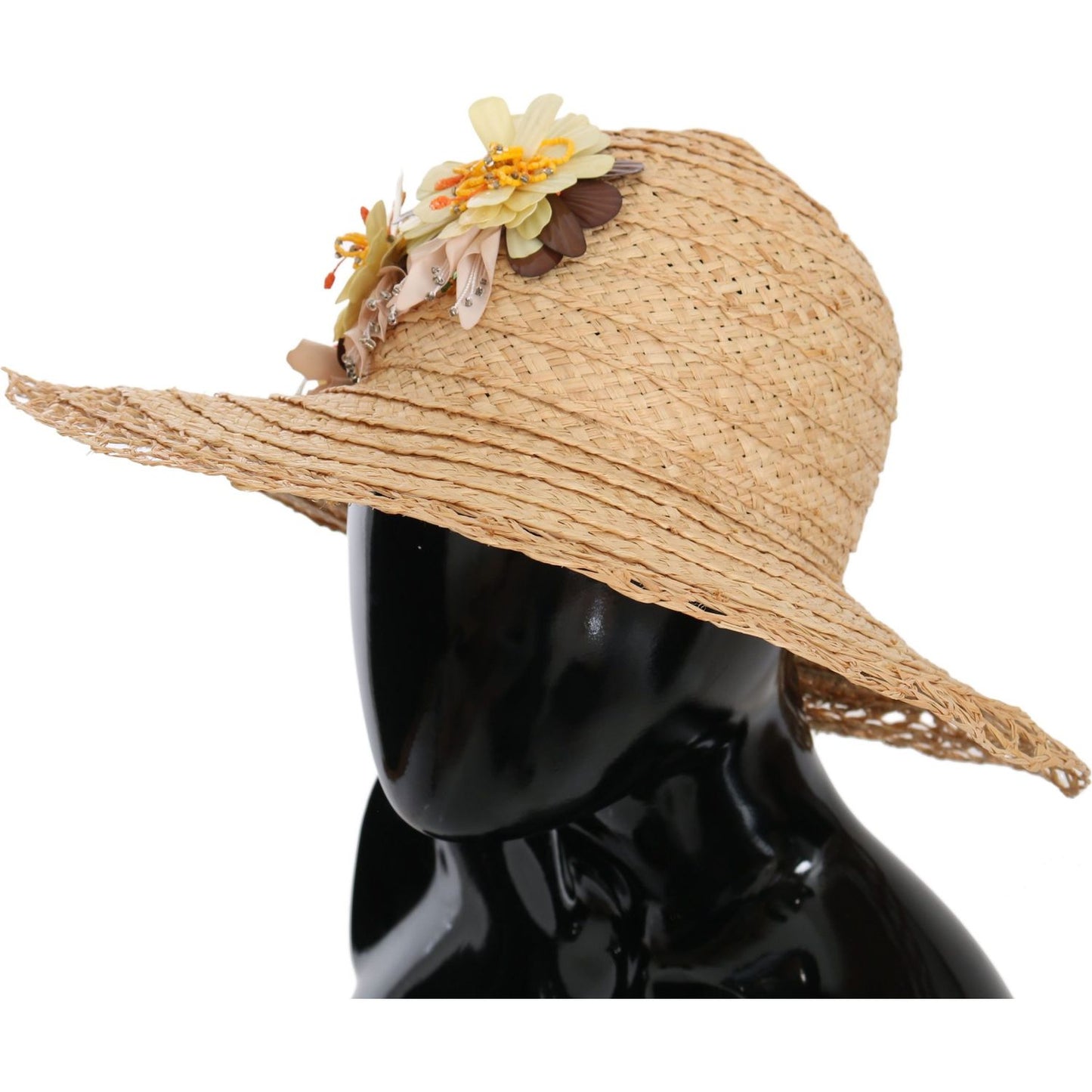 Dolce & Gabbana Elegant Beige Floral Bucket Hat Dolce & Gabbana