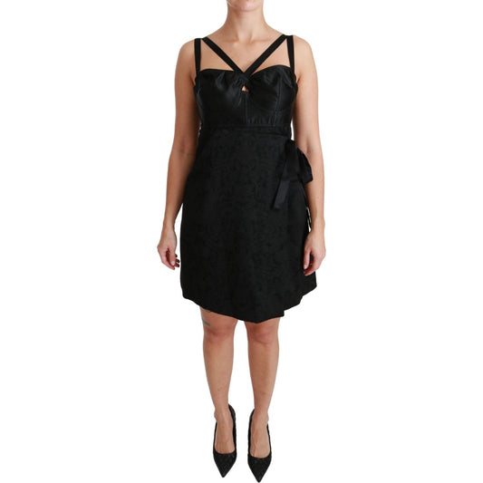 Dolce & Gabbana Elegant Black Jacquard Sheath Dress Dolce & Gabbana