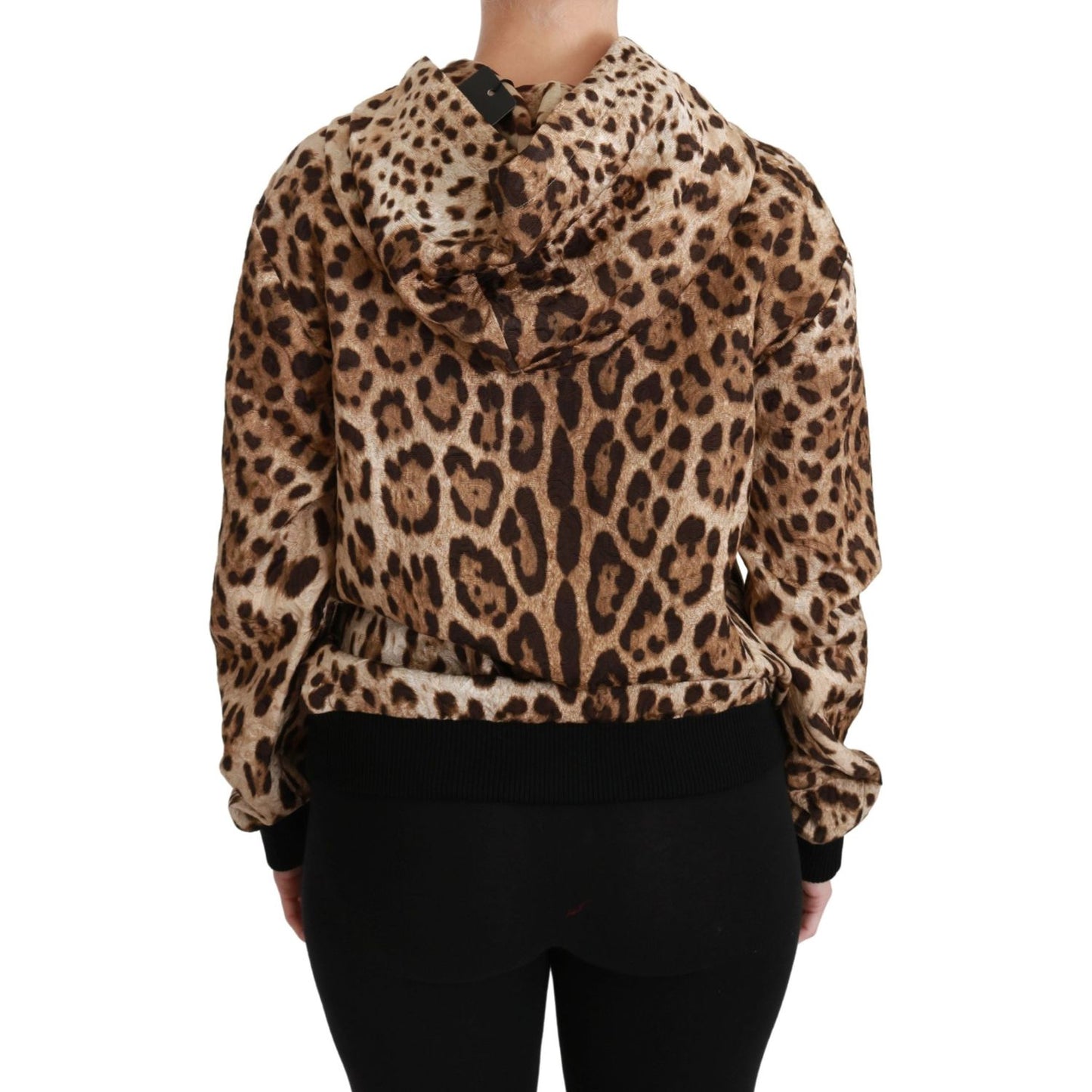 Dolce & Gabbana Elegant Leopard Print Hooded Sweater Dolce & Gabbana