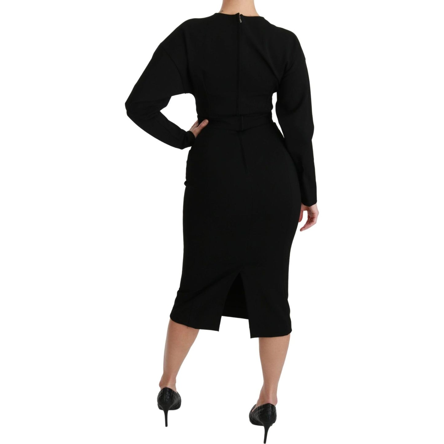 Dolce & Gabbana Elegant Black Bodycon Sheath Midi Dress Dresses Dolce & Gabbana