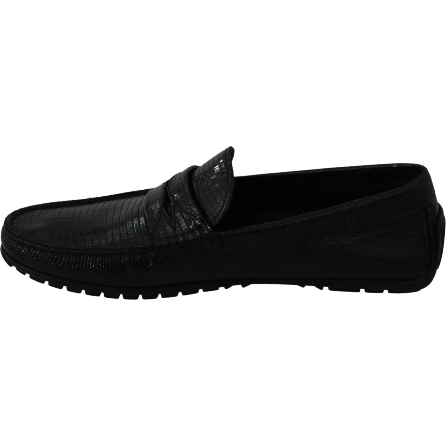 Dolce & Gabbana Exquisite Black Lizard Leather Loafers Dolce & Gabbana