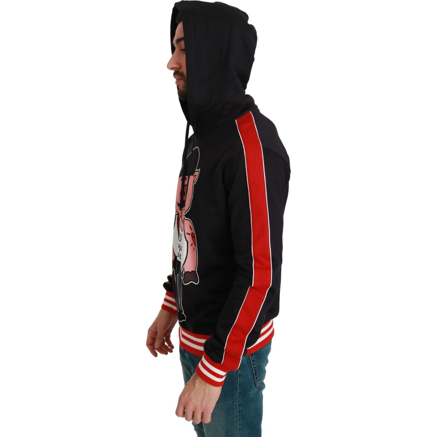 Dolce & Gabbana Black Pig of the Year Hooded Sweater Dolce & Gabbana
