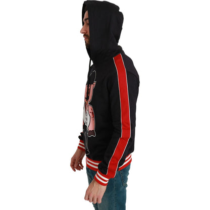 Dolce & Gabbana Black Pig of the Year Hooded Sweater Dolce & Gabbana