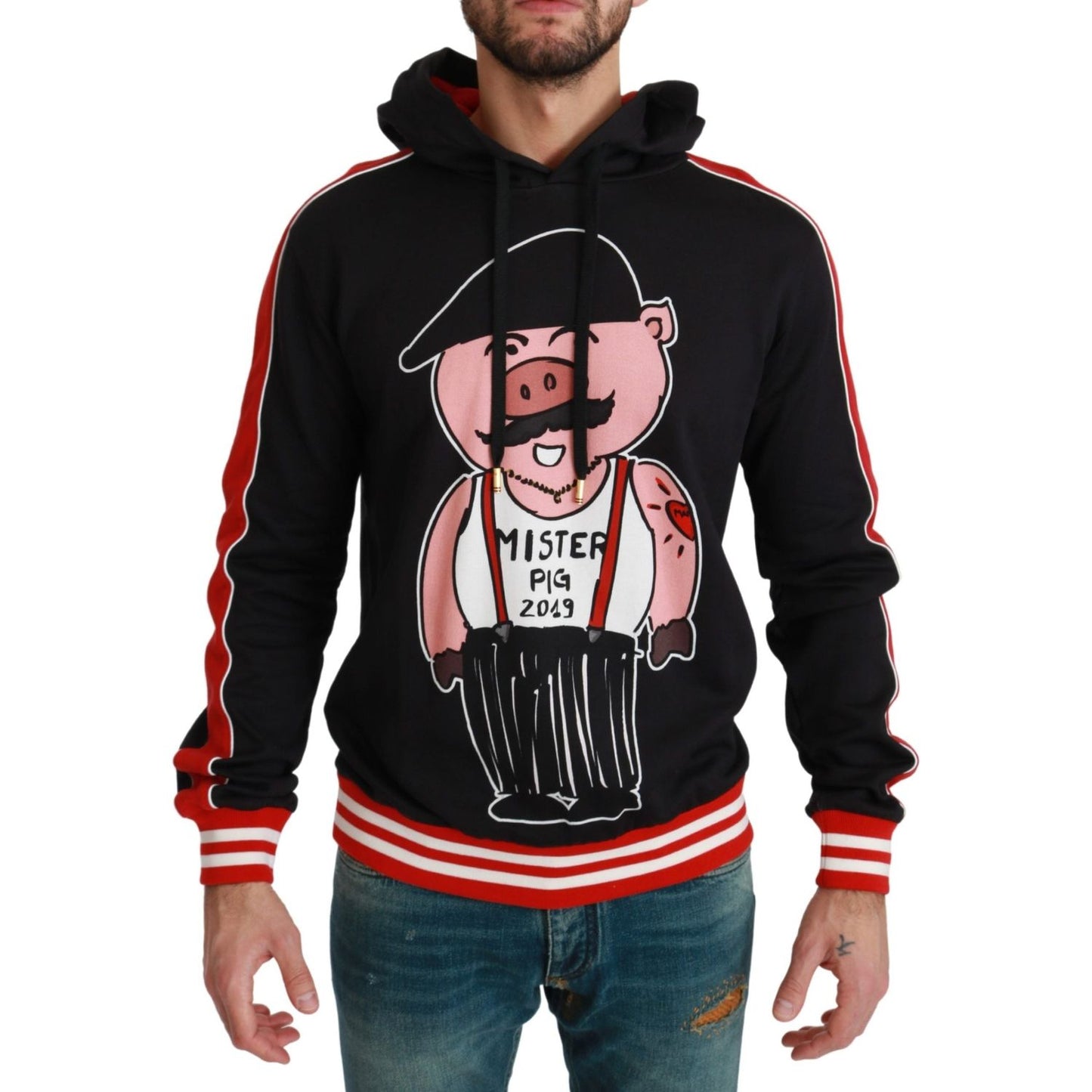 Dolce & Gabbana Black Pig of the Year Hooded Sweater Dolce & Gabbana