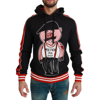 Dolce & Gabbana Black Pig of the Year Hooded Sweater Dolce & Gabbana