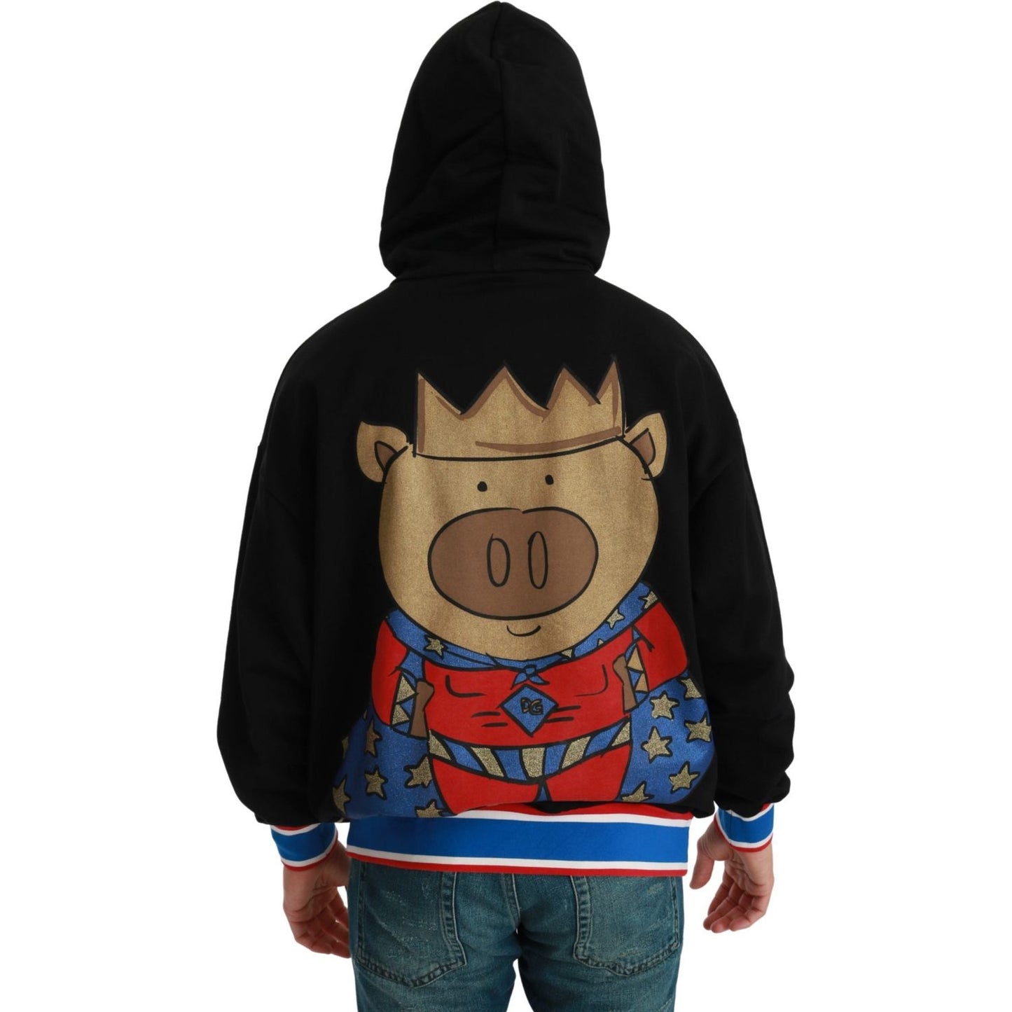 Dolce & Gabbana Black Sweater Pig of the Year Hooded Dolce & Gabbana