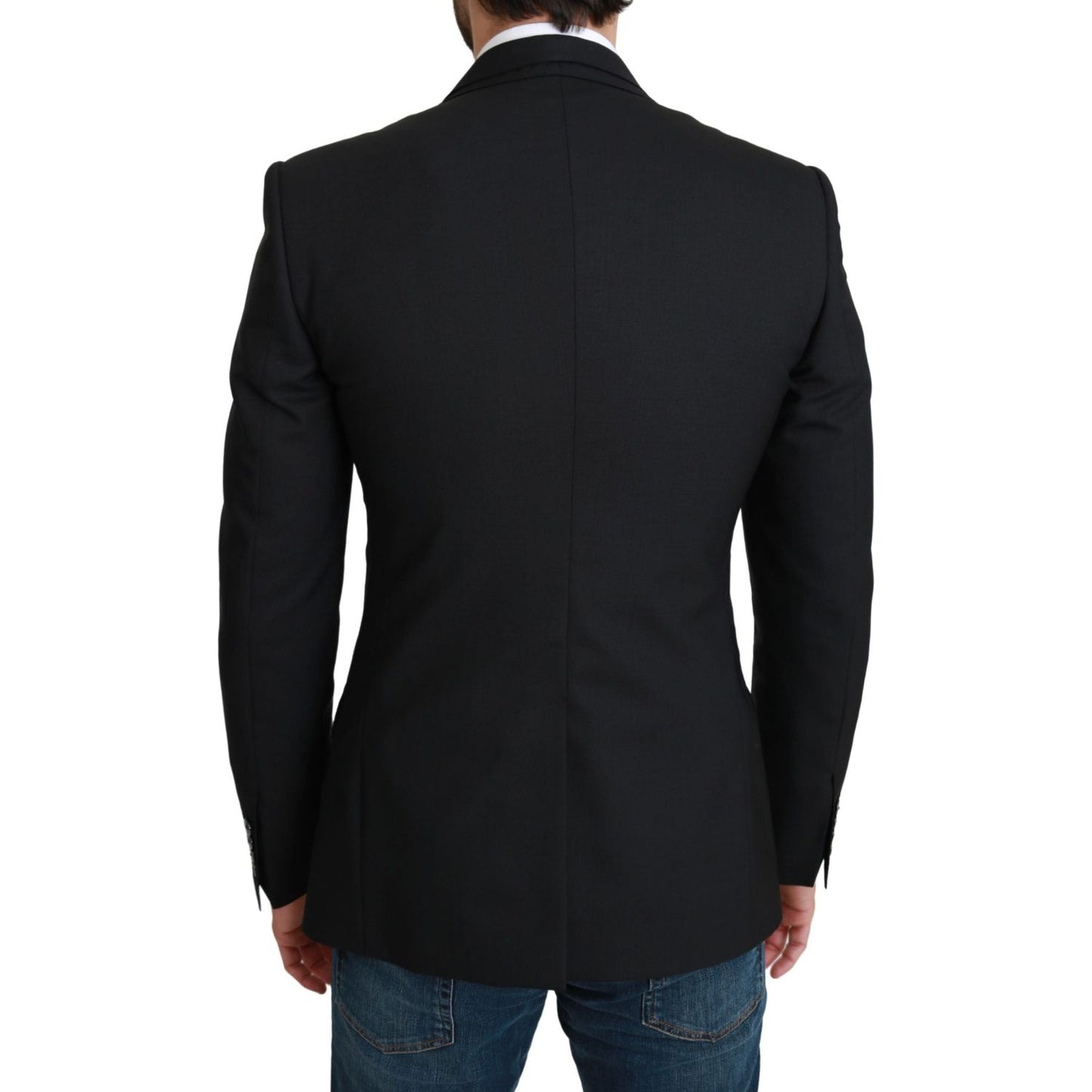Dolce & Gabbana Black Single Breasted Formal Wool Blazer Dolce & Gabbana