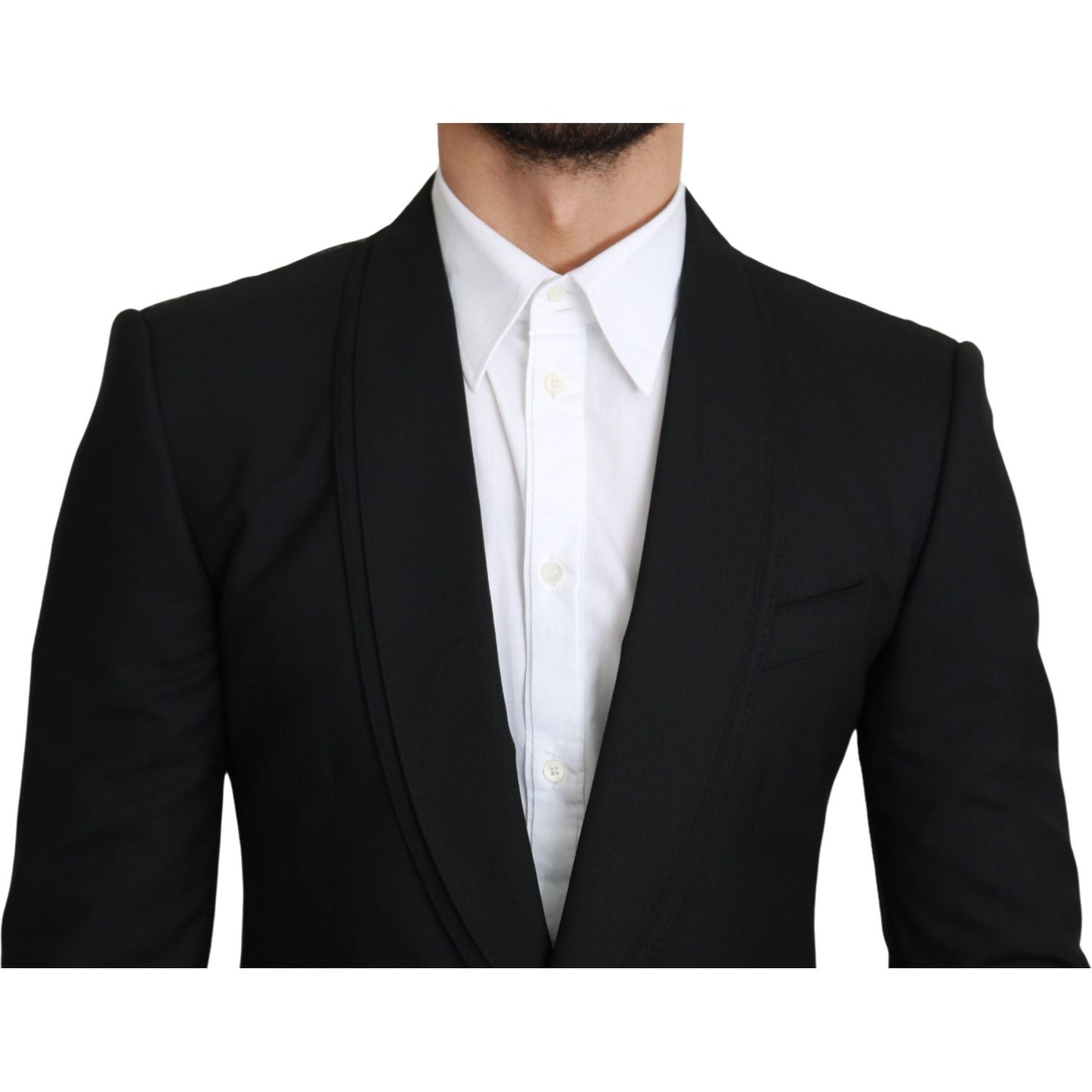 Dolce & Gabbana Black Single Breasted Formal Wool Blazer Dolce & Gabbana