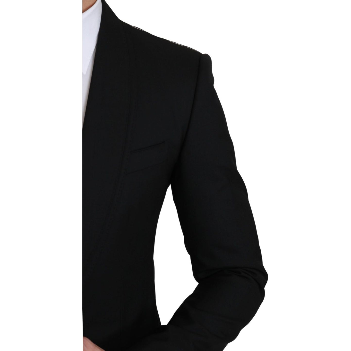 Dolce & Gabbana Elegant Black Virgin Wool Formal Blazer Dolce & Gabbana