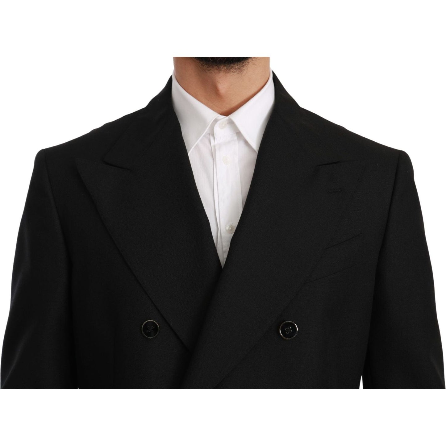 Dolce & Gabbana Black Slim Fit Jacket Coat Wool Blazer Dolce & Gabbana