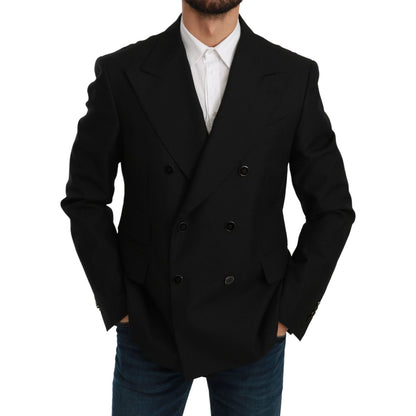 Dolce & Gabbana Black Slim Fit Jacket Coat Wool Blazer Dolce & Gabbana