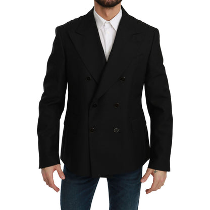Dolce & Gabbana Black Slim Fit Jacket Coat Wool Blazer Dolce & Gabbana