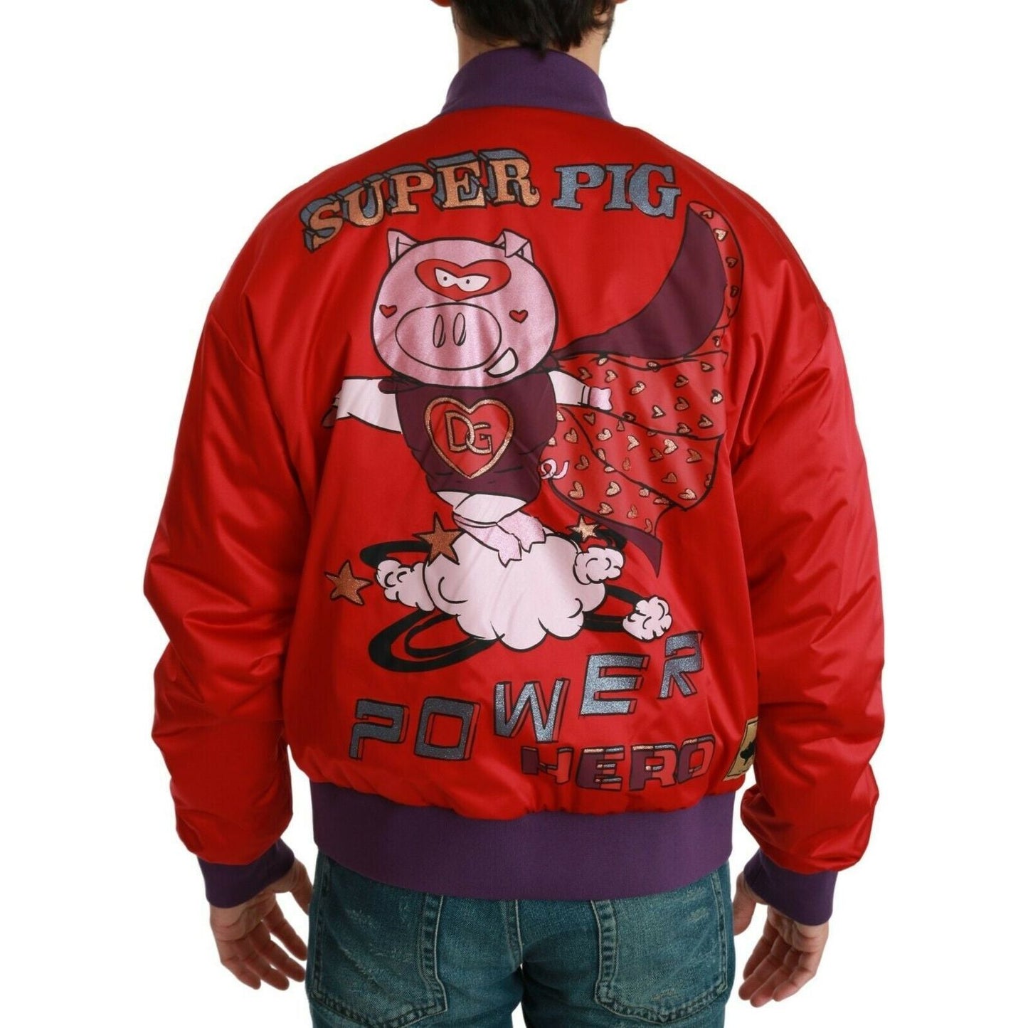 Dolce & Gabbana Red YEAR OF THE PIG Bomber Jacket Dolce & Gabbana