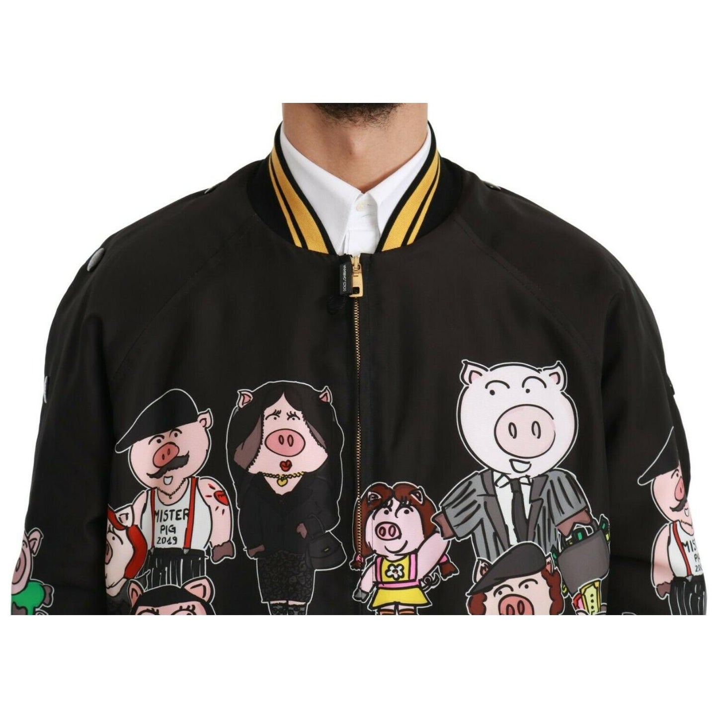 Dolce & Gabbana Multicolor Motive Bomber Style Jacket Coats & Jackets Dolce & Gabbana