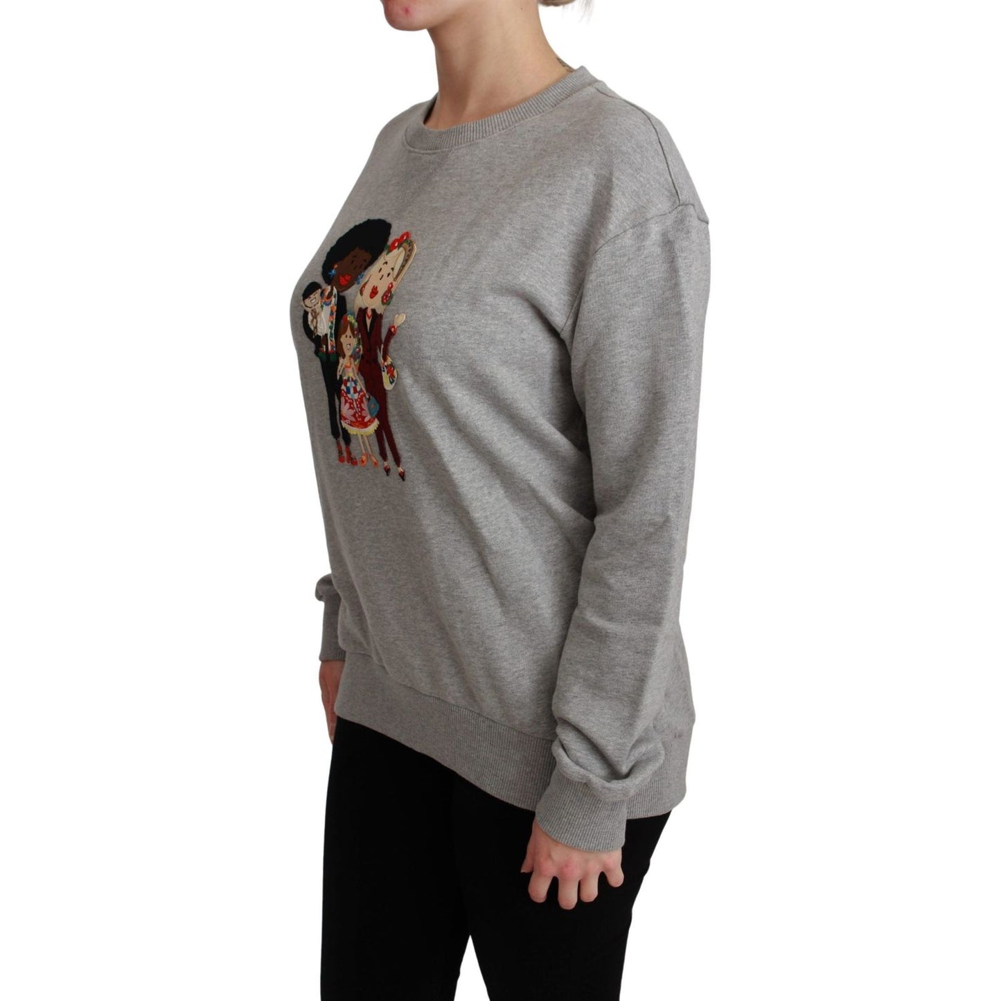 Dolce & Gabbana Elegant Multicolor Embroidered Crew-neck Sweater Dolce & Gabbana