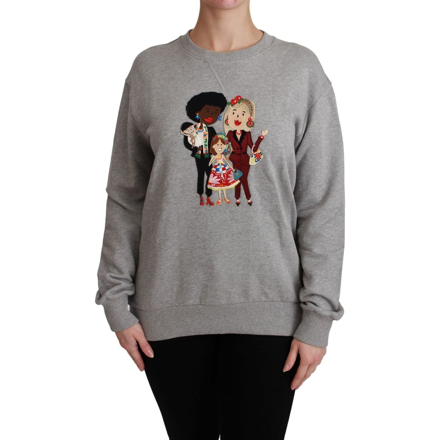 Dolce & Gabbana Elegant Multicolor Embroidered Crew-neck Sweater Dolce & Gabbana