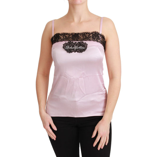 Dolce & Gabbana Elegant Silk Lace Detail Tank Top Dolce & Gabbana