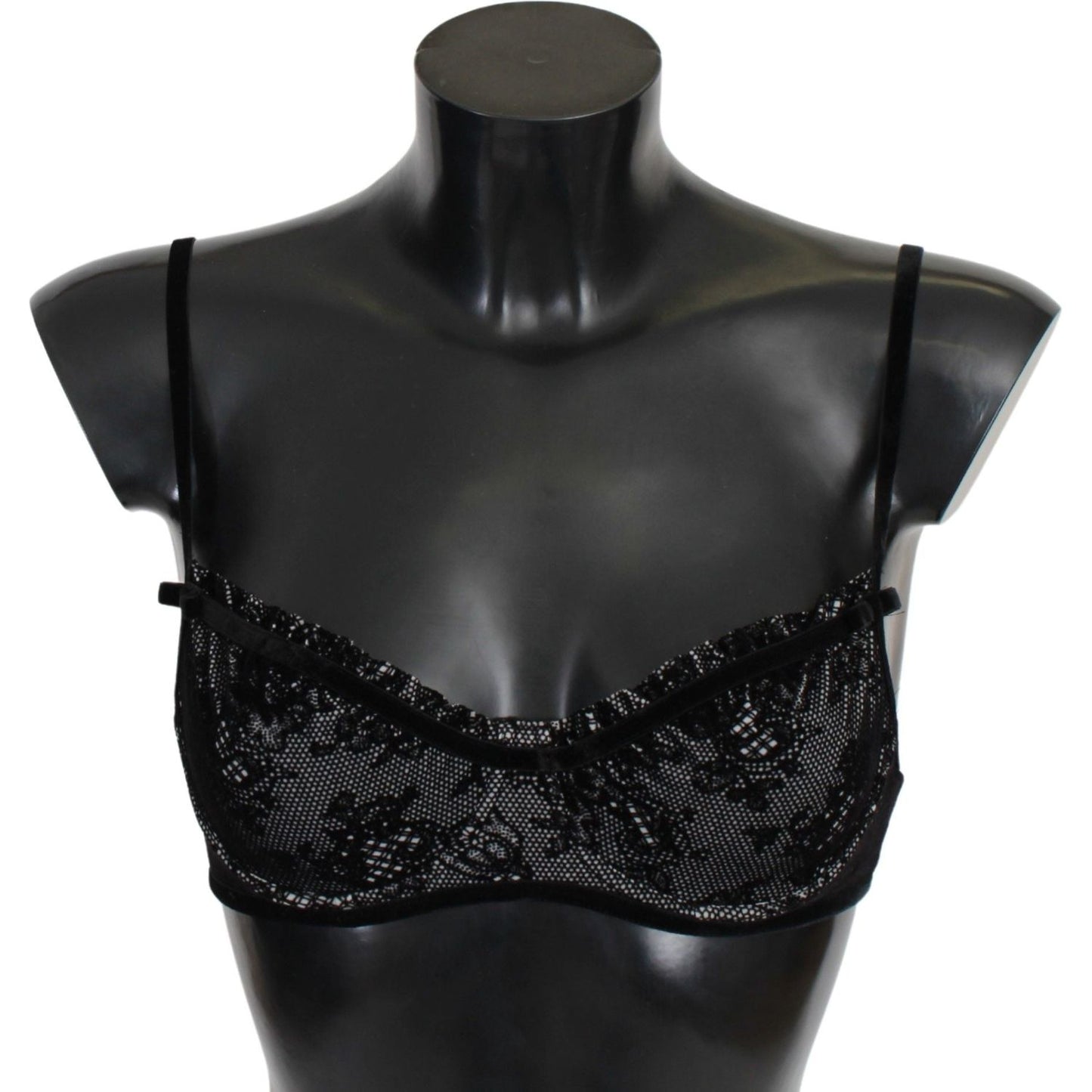 Ermanno Scervino Sleek Black Mesh Balconcino Bra Ermanno Scervino