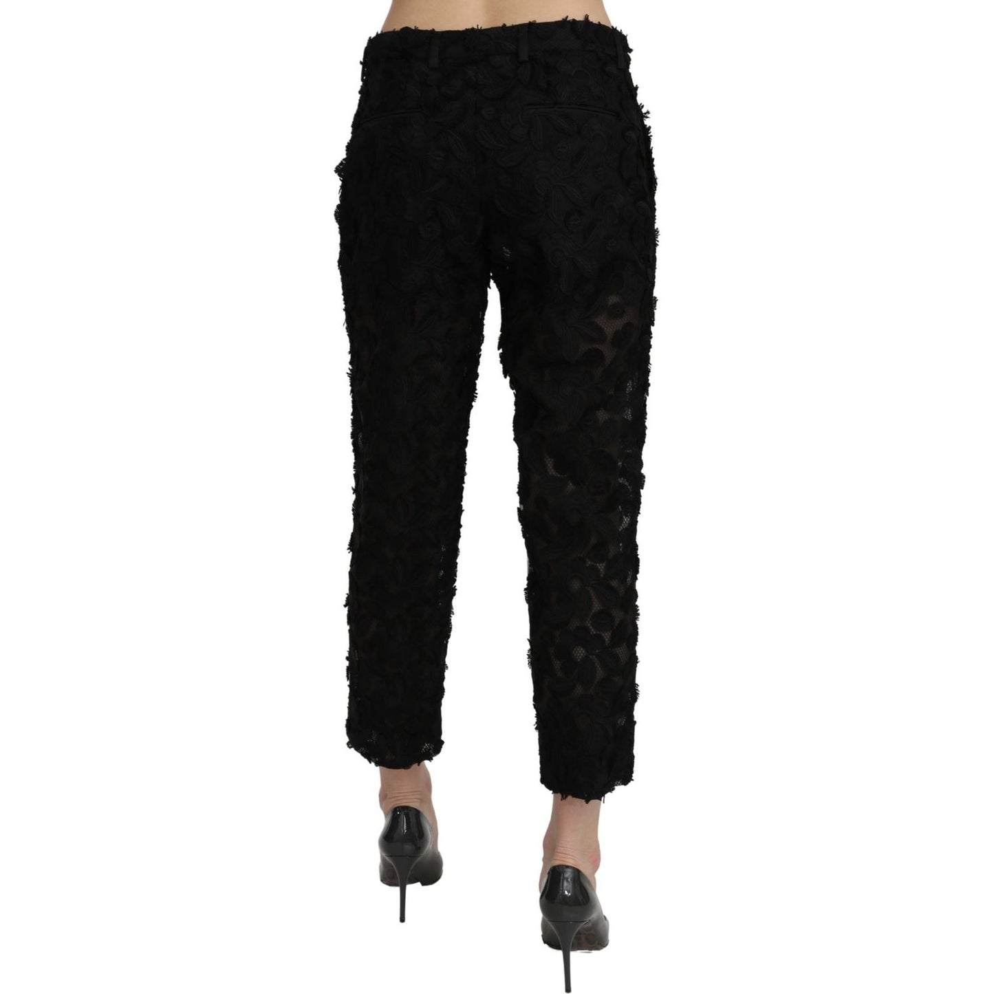 Dolce & Gabbana Elegant Straight Cropped Lace Trousers Jeans & Pants Dolce & Gabbana