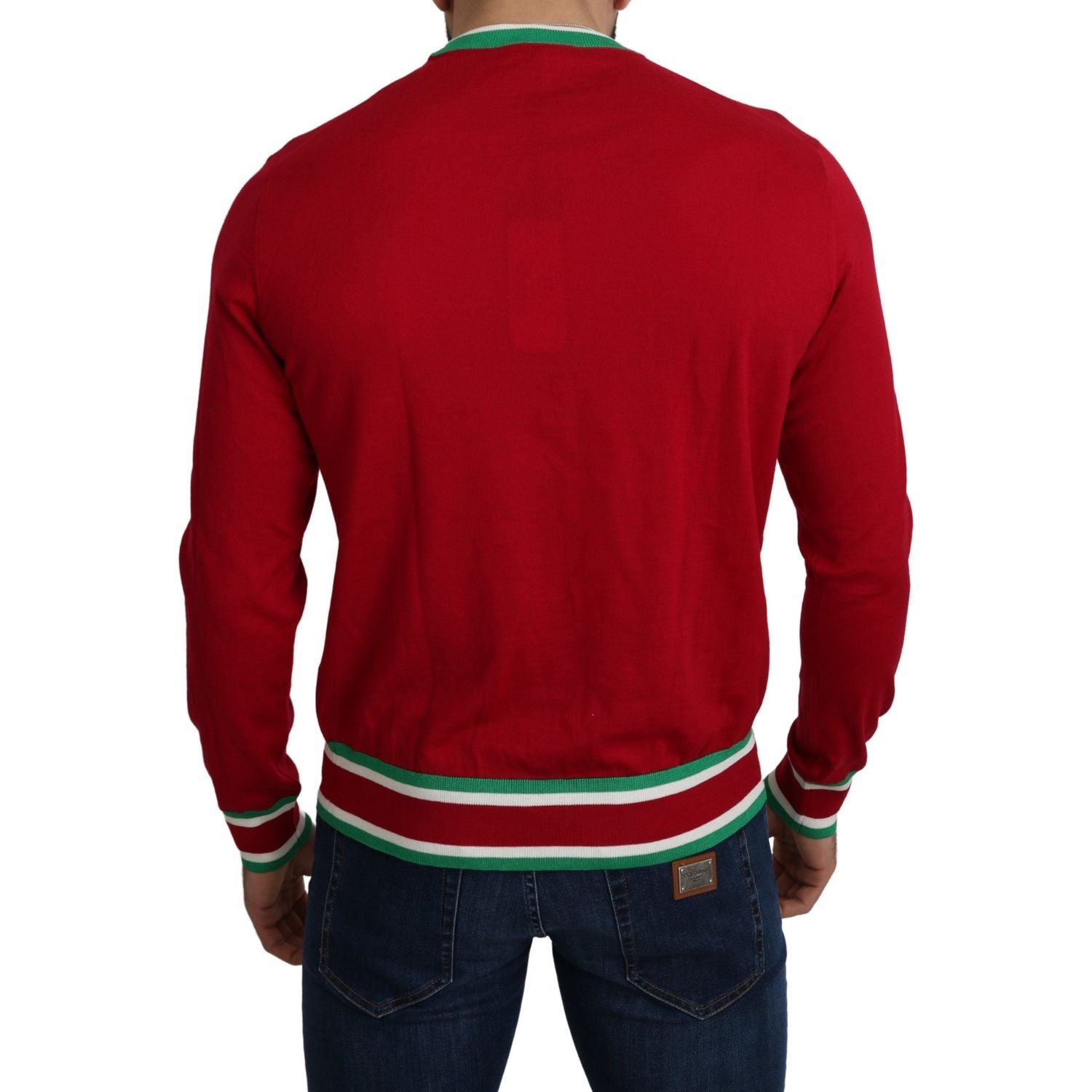 Dolce & Gabbana Red Wool Silk Pig of the Year Sweater