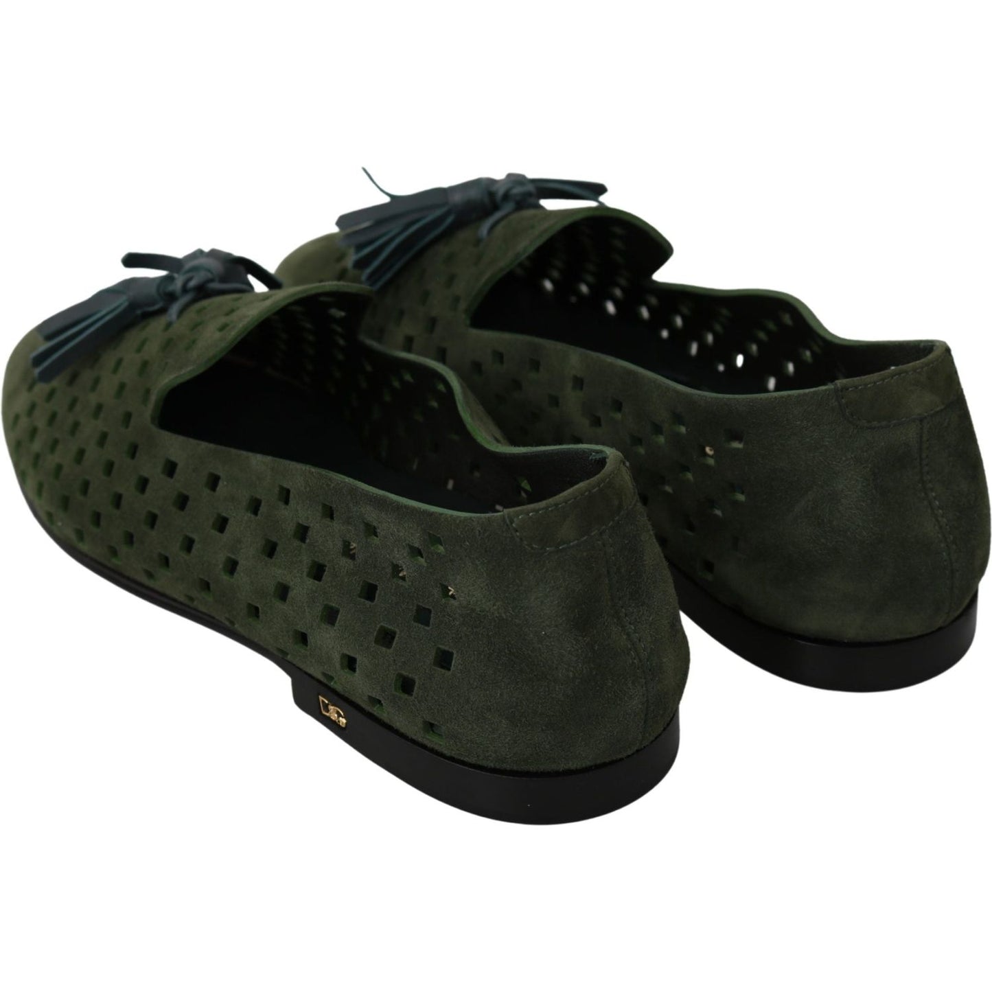 Dolce & Gabbana Elegant Green Suede Loafers for Men Dolce & Gabbana