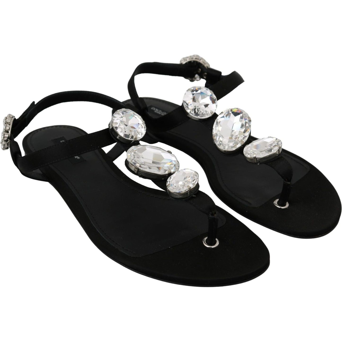 Dolce & Gabbana Elegant Crystal-Embellished Silk Sandals Dolce & Gabbana