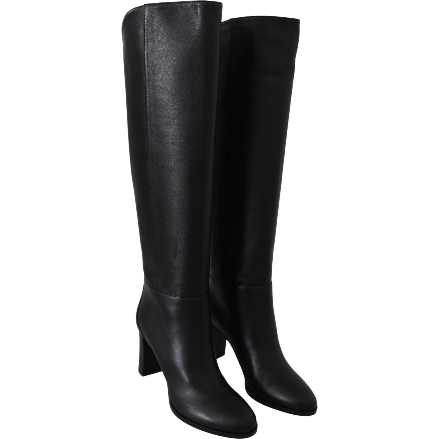 Jimmy Choo Elegant Black Calf Leather Heeled Boots Jimmy Choo