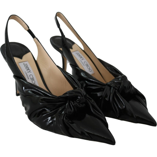 Jimmy Choo Elegant Black Leather Pointed Toe Pumps Shoes Jimmy Choo