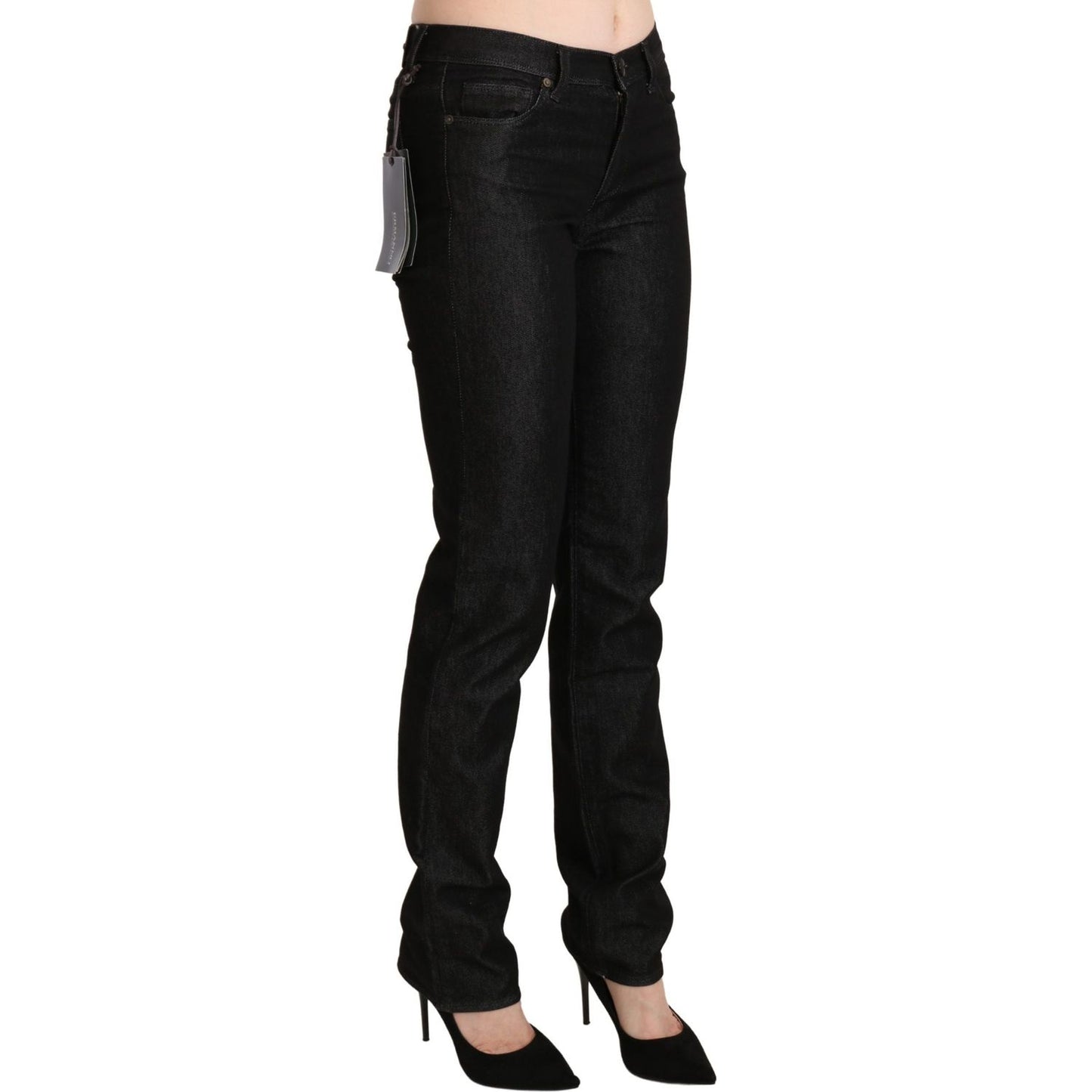 Ermanno Scervino Chic Black Mid Waist Skinny Jeans Jeans & Pants Ermanno Scervino