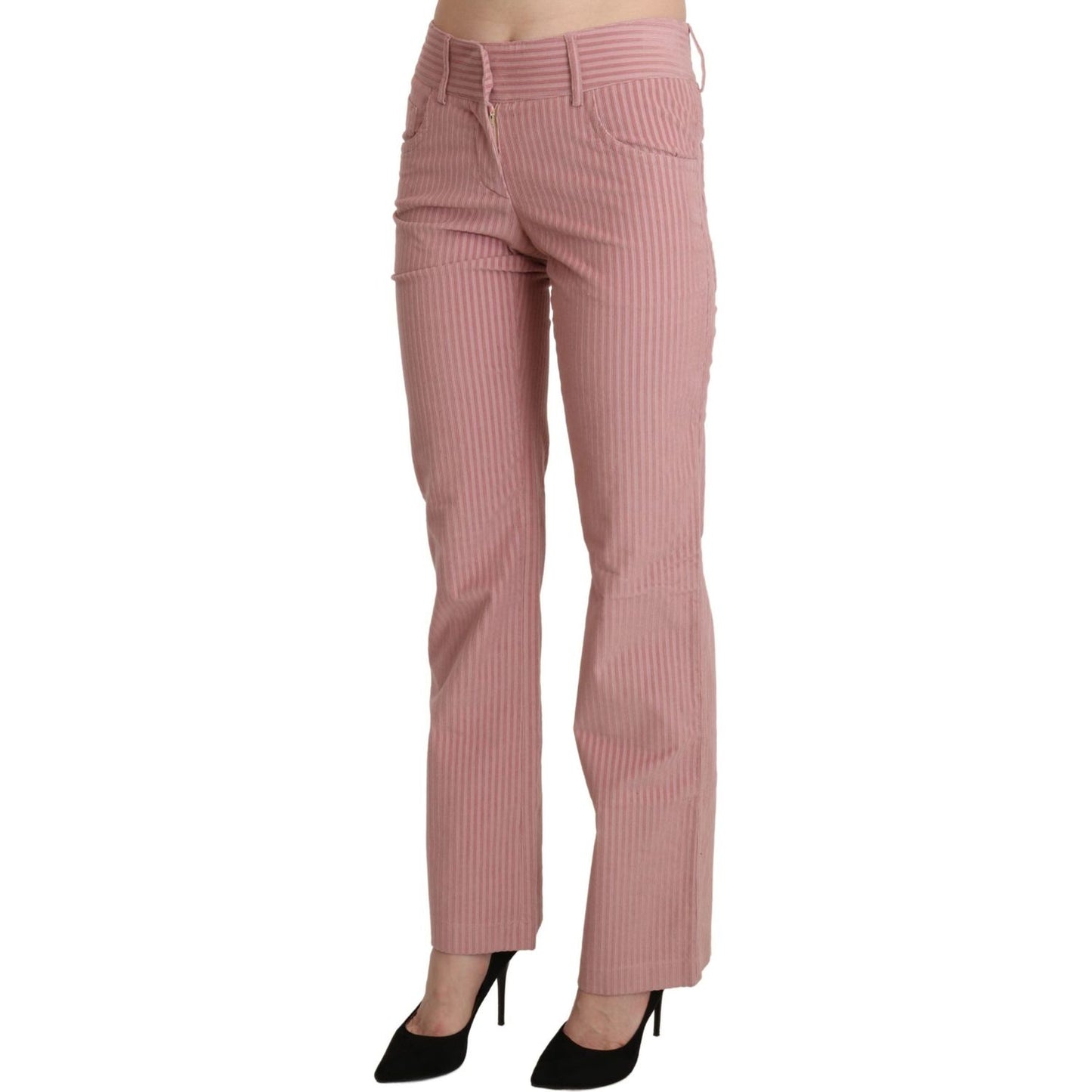 Ermanno Scervino Chic Pink Mid Waist Straight Trousers Ermanno Scervino