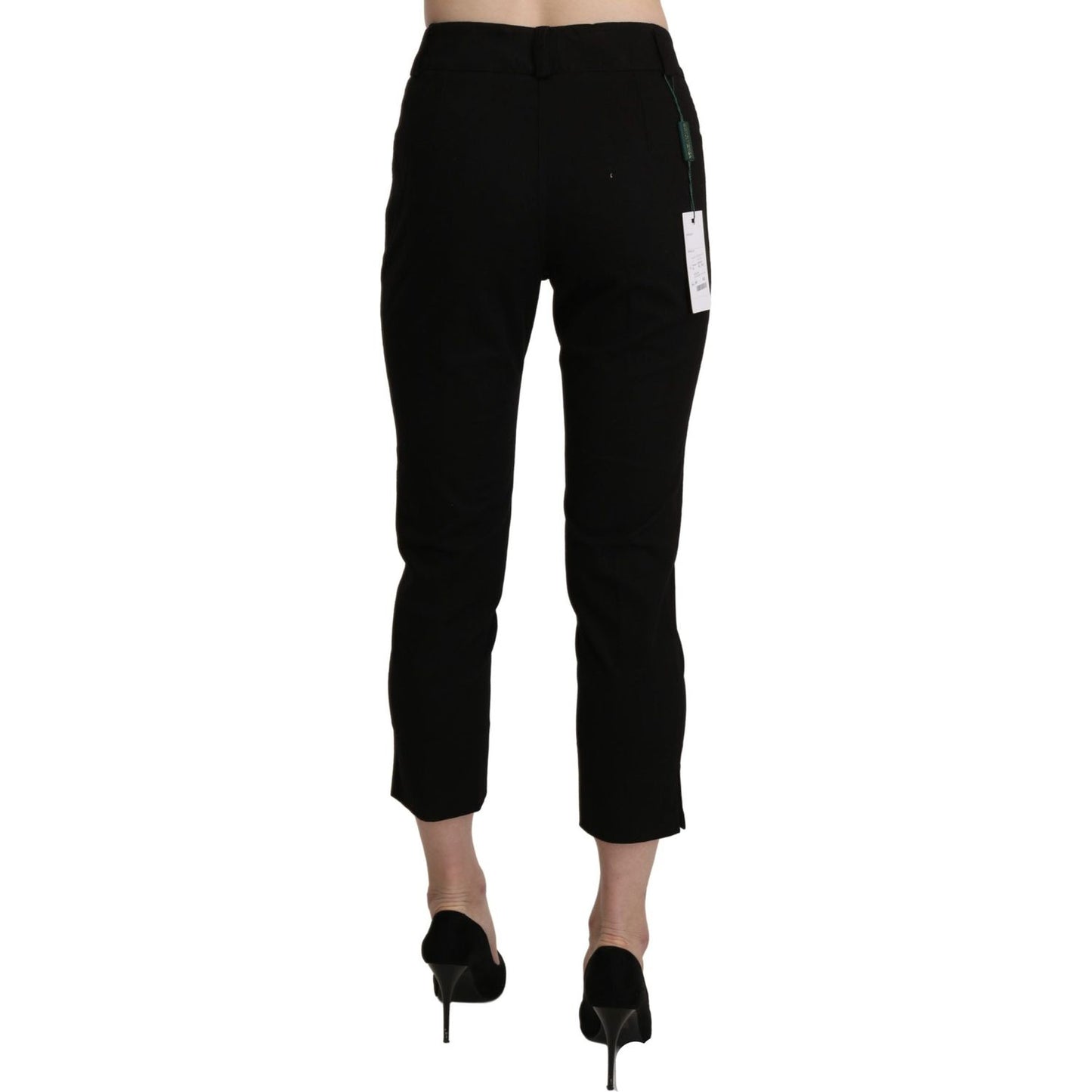 BENCIVENGA Elegant Black High Waist Cropped Pants Jeans & Pants BENCIVENGA